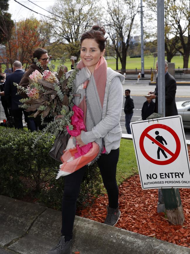 Melbourne Cup-winning jockey Michelle Payne is discharged from The Alfred Hospital. Picture: Alex Coppel