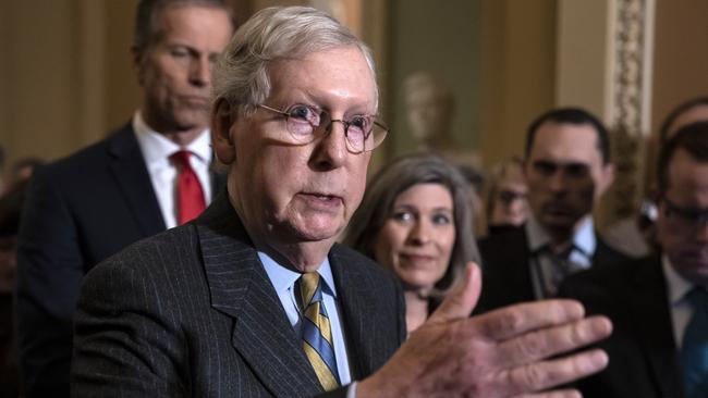 Senate Majority Leader Mitch McConnell today. Picture: AP