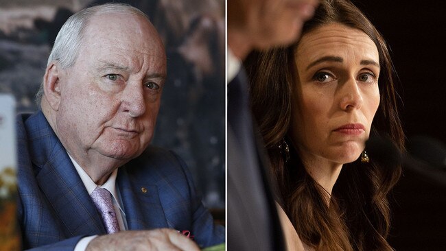 Alan Jones (left) is not a fan of Jacinda Ardern (right).