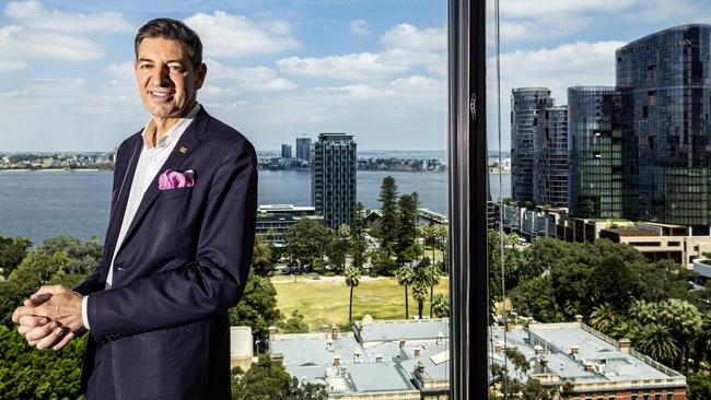 ‘My entire career has been about going my hardest today’: Perth lord mayor Basil Zempilas in his office ahead of Saturday’s council election. Picture: Colin Murty