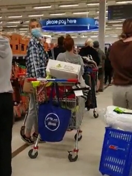 Chaotic scenes were filmed at Kmart in Penrith after midnight. Pictures: Yasmina Rifai/Twitter