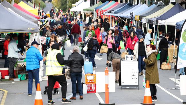 Hobart’s Farm Gate Market is the ideal spot to pick up a freshly made sweet or savoury snack. Picture: Zak Simmonds