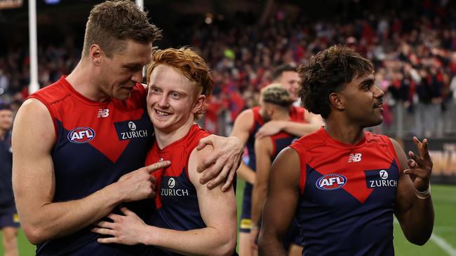 The Demons are one win away from a drought-breaking premiership. Picture: Getty Images