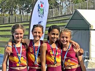 SPEED QUEENS: St Carthage's relay star quartet of Lilly Comber, Maggie Lynch, Natasha Moretti and Leo Robertson powered through five heats against 40 teams and took silver in the final comprising nine teams to be named second fastest in NSW. Picture: Supplied