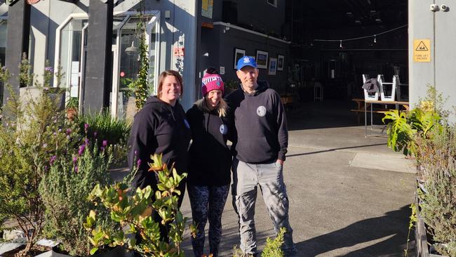 Hop Hen Brewing Lilydale is fighting to save its beer garden. From the left: Missy Batten (Venue/Sales Manager), Jodie Leonard (Owner) and Mike Leonard (Owner).