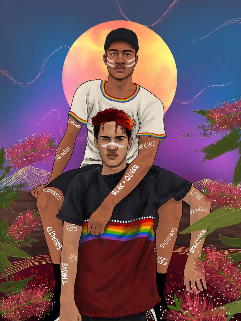 Queer, Blak and Here from Boundless art exhibition by Dylan Mooney. Picture: Mackay Regional Council Art Collection