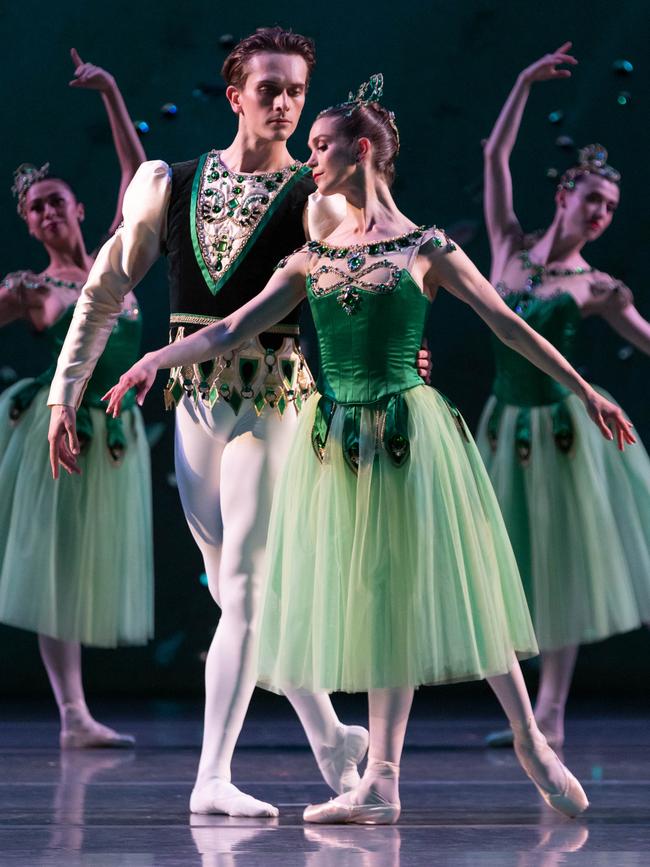 The Australian Ballet performs Jewels: Callum Linnane and Sharni Spencer. Picture: Supplied