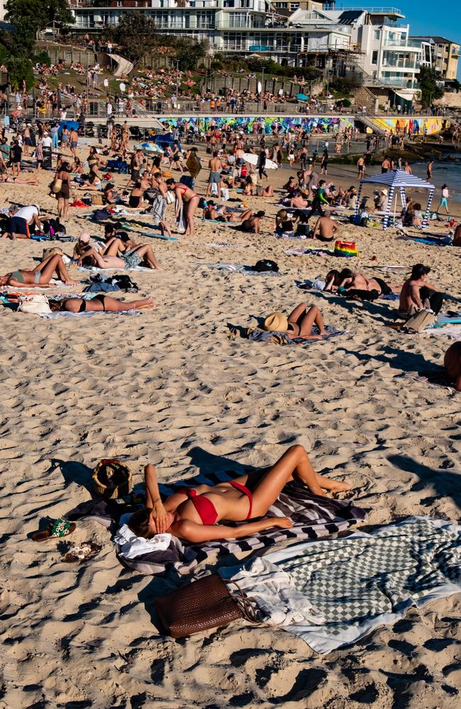 Bankstown locals are stung by images of people living it up at Bondi Beach) above, last weekend) while they are ‘locked up’. Picture: NCA NewsWire/ Flavio Brancaleone