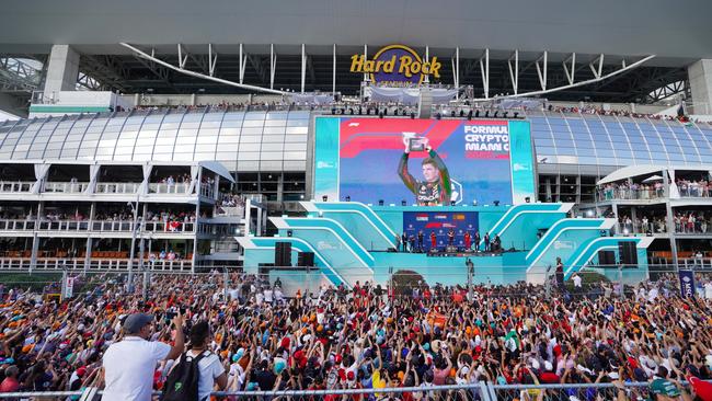 The celebrations were big in Miami. Picture: Alex Bierens de Haan/Getty Images