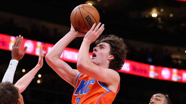 Josh Giddey has found himself in some serious elite company that proves he’s on the path to greatness. Picture: Kevin C. Cox/Getty Images/AFP