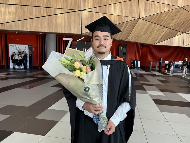 Parbis Limbu graduates from Australian Catholic University with a Bachelor of Nursing on April 16, 2024. Picture: Brittany Busch