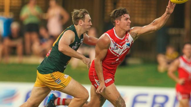 Cameron Arnold In the NTFL Grand Final between Waratah and St Mary's at TIO Stadium.Picture: Glenn Campbell