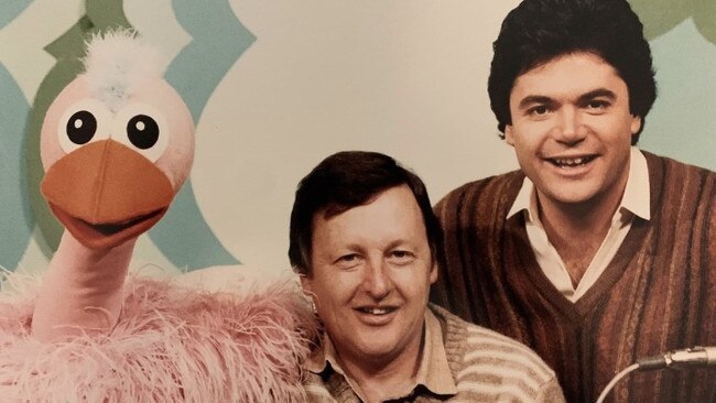 Ossie Ostrich, Ernie Carroll and Daryl Somers. Picture: Supplied