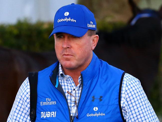 Early morning track work at the Gold Coast Turf Club - Godolphin trainer John O'Shea Photo: David Clark