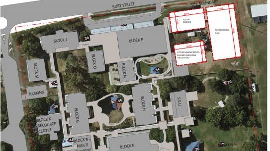 An overview of where the new parts of the Townsville Community Learning Centre will sit. Picture: Supplied