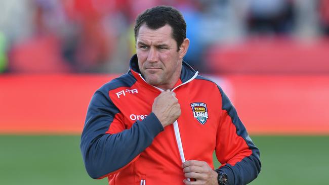 Tonga coach Kristian Woolf. Picture: Kai Schwoerer/Getty Images