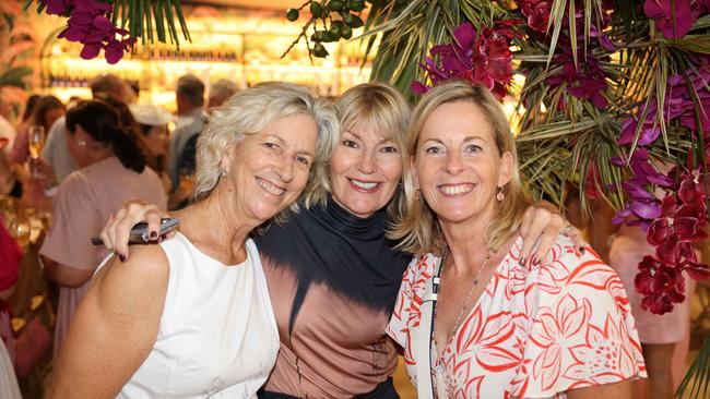 Ros Franklin, Katie Page and Angie Bell at the Magic Millions Race Day 2025 at Gold Coast Turf Club for Gold Coast at Large. Picture, Portia Large.