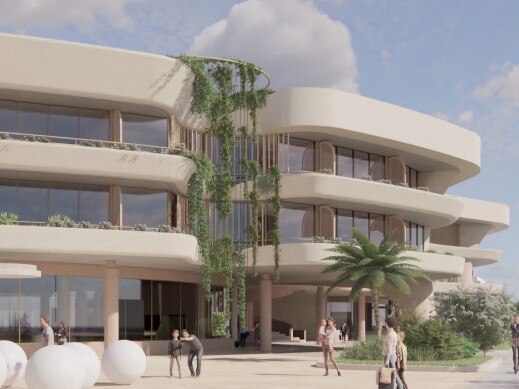 Public space areas as part of new designs for a hotel resort application for Mariners Cove at The Spit on the Gold Coast.