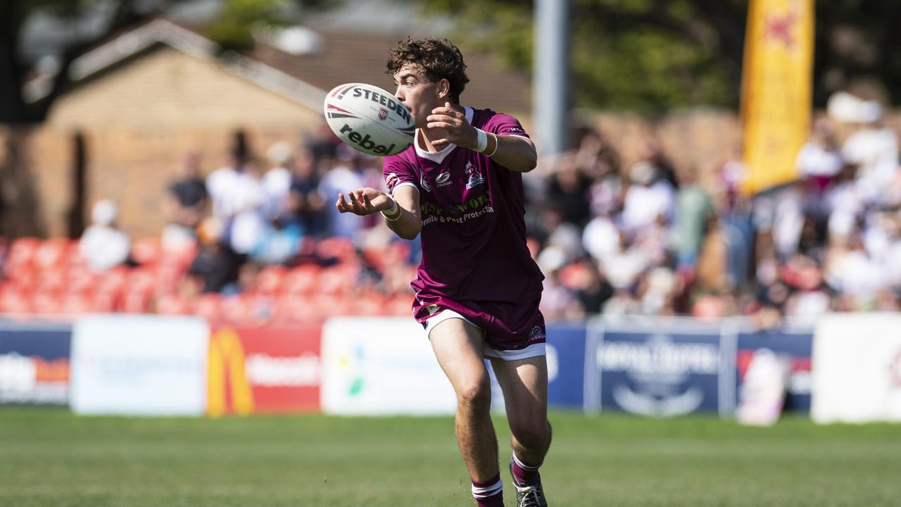 Daniel O'Callaghan of Dalby against Southern Suburbs in TRL U19 grand final rugby league at Toowoomba Sports Ground, Saturday, September 14, 2024. Picture: Kevin Farmer