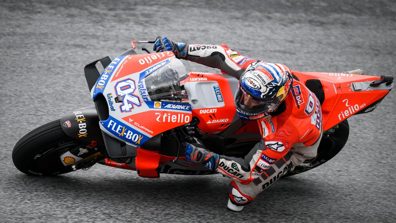 Andrea Dovizioso rides during the third practice session of the Austrian MotoGP.