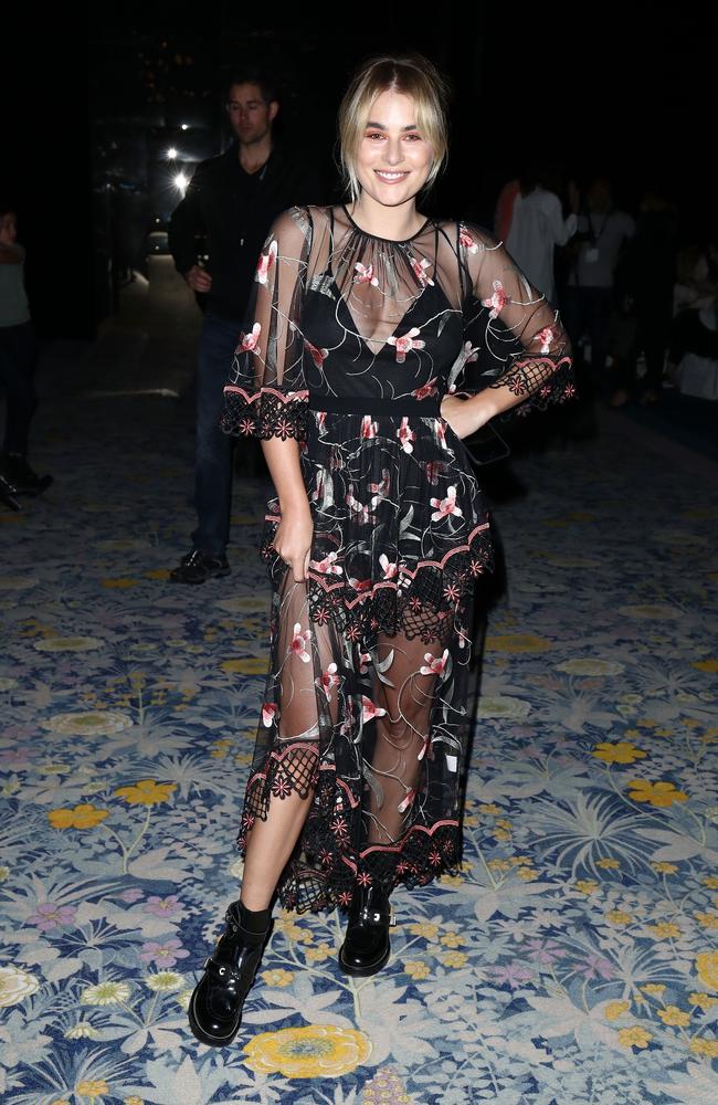 Carissa Walford attends the Alice McCall show at Mercedes-Benz Fashion Week Resort 18 Collections at Carriageworks on May 15, 2017 in Sydney, Australia. Picture: Getty