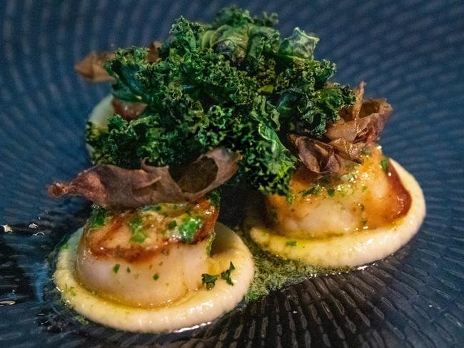 The Chairman's Club’s seared scallops. Picture: Jenifer Jagielski