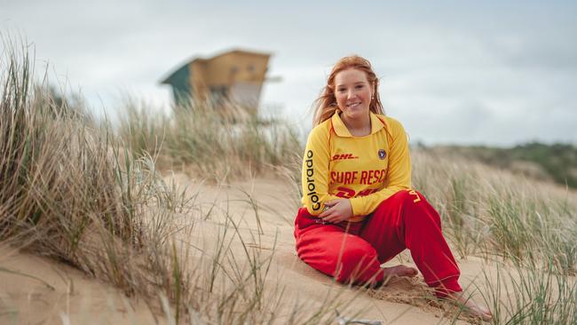 Eden McMillan, 17, volunteers with Lakes Entrance Surf Lifesaving Club. Picture: Laura Ferguson