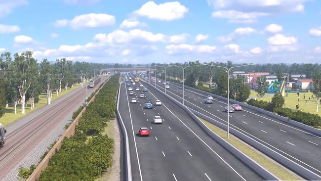 An artist's impression of how the Coomera Connector is expected to look from a video released by the Department of Transport and Main Roads.