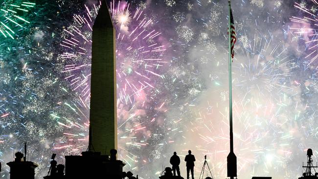 Fireworks above the White House at the end of the Inauguration day for US President Joe Biden in Washington, DC, on January 20. Picture: AFP