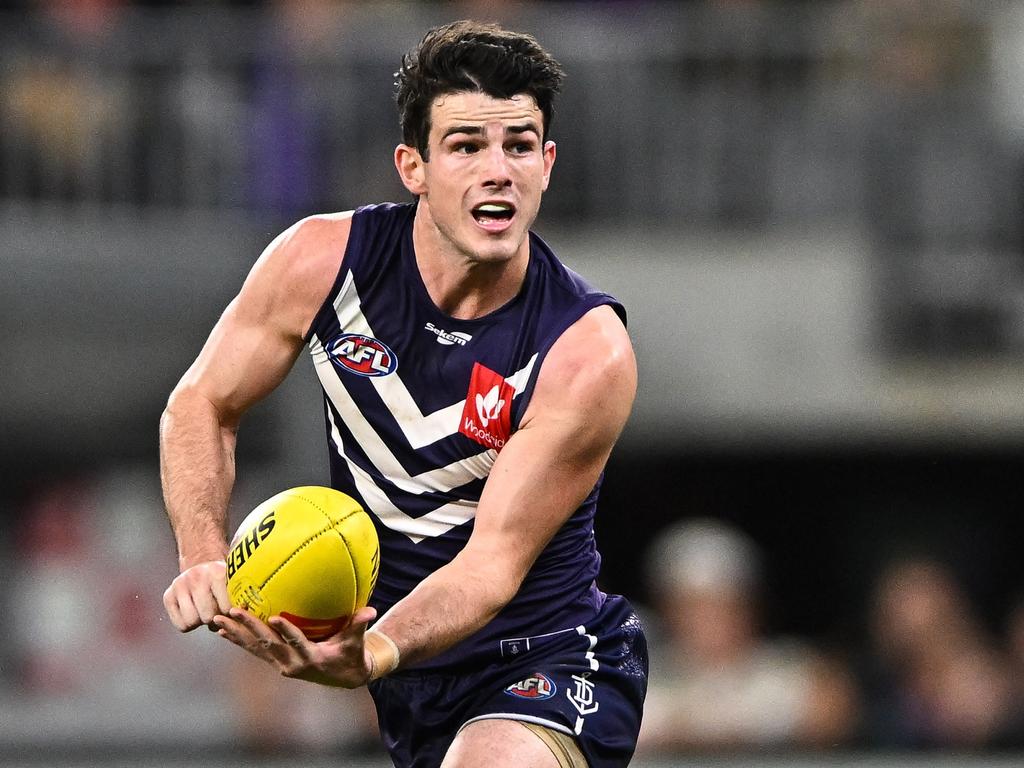 Andrew Brayshaw has been a leader in all departments for the Dockers. Picture: Daniel Carson/AFL Photos via Getty Images