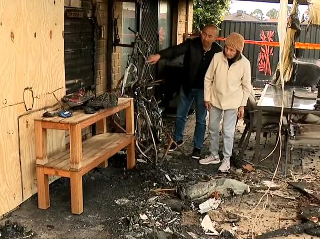 The fire quickly spread and gutted their Ellenbrook home. Picture: Seven News.