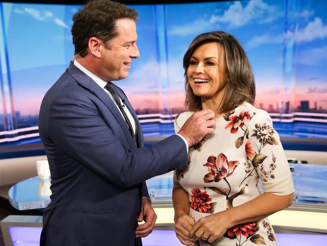 Karl Stefanovic and Lisa Wilkinson on set. Picture: Renee Nowytarger, The Australian