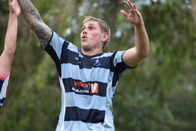 Slade Point's Rhys Torckler in the Slade Point Slashers v Moranbah Bulls in Mackay Rugby Union Round 4 Seniors A-Grade Anzac Day clash at Cathy Freeman Oval in Slade Point. Saturday, April 23, 2022. Picture: Max O'Driscoll