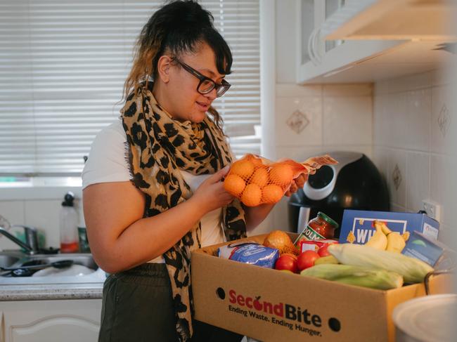 Melbourne single mother of three Latisha is supported by SecondBite. Picture: supplied