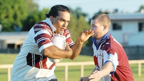 Forwards Kerrod Toby and James Bryant. Picture: Peter Holt