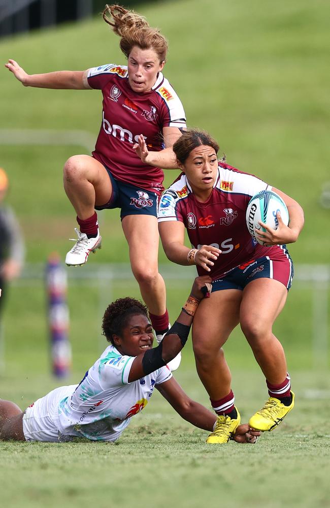 Ipswich SHS’s Shalom Sauaso playing for the Reds. (Photo by Chris Hyde/Getty Images)