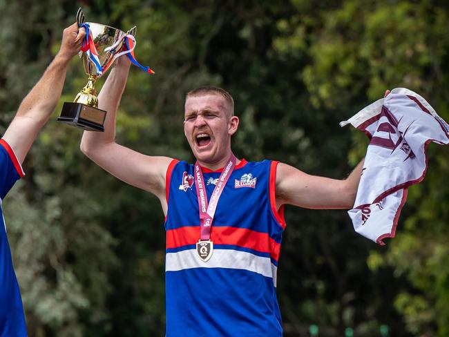 Moranbah Bulldogs vs North Mackay Saints AFL Mackay 2024 grand final at Etwell Park Bakers Creek. Picture: Daniel McLean