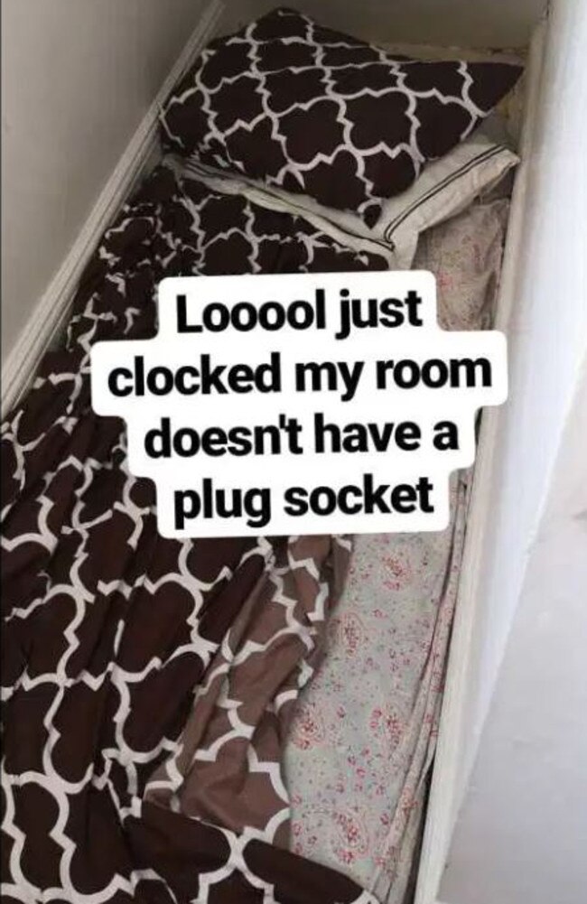 Zoe was stunned to find her bed was in a cupboard under the stairs.