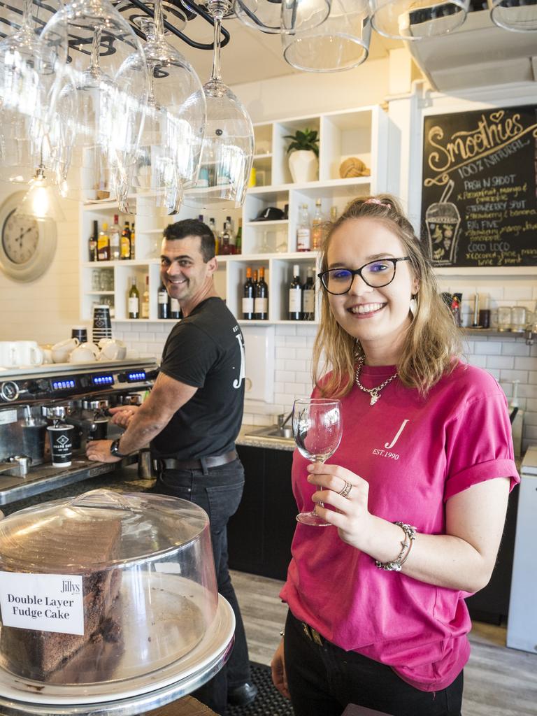 Mark Bentley and Zanthie Verrall of Jilly's in the Margaret Street cafe, Monday, May 24, 2021. Picture: Kevin Farmer