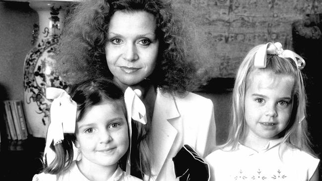 Allegra (left) and Bianca Spender with their mother in the 1980s. Picture: Supplied