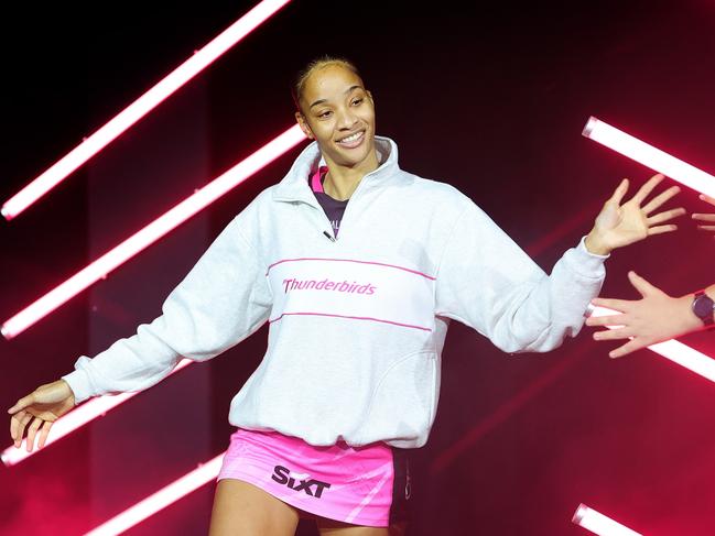 Shamera Sterling-Humphrey is pregnant and will miss the remainder of the Super Netball season. Picture: Sarah Reed/Getty Images)