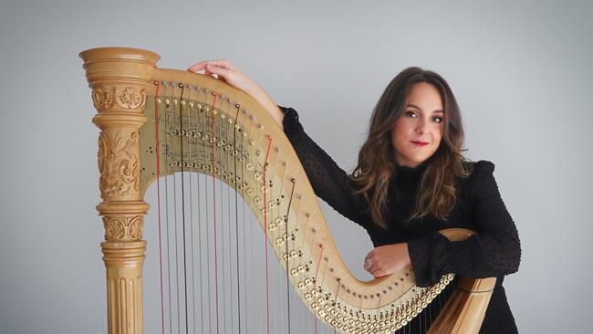 Loni FItzpatrick is a freelance harpist. Picture: Isabella Rainbow