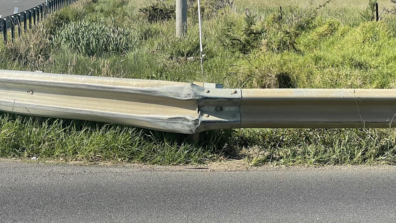 The guard rail at the corner of Reserve and Drews roads in Marshall has been hit many times.