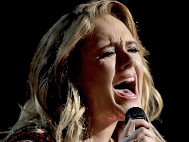 FILE - In this Feb. 12, 2017, file photo, Adele performs 