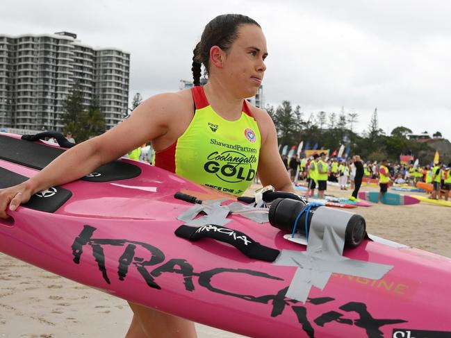 COOLANGATTA, AUSTRALIA - OCTOBER 13: Jemma Smith competes during the 2024 Coolangatta Gold on October 13, 2024 in Coolangatta, Australia. (Photo by Matt Roberts/Getty Images)