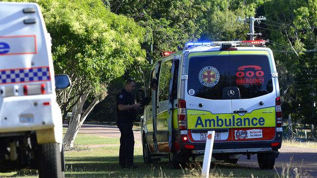 Police and paramedics attended a scene on Bottlebrush Court, Nome, where a woman was allegedly run over by a man on Monday, May 4, 2020. PICTURE: MATT TAYLOR.