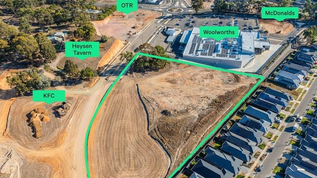 About 1.3ha of land along Heysen Boulevard in Mount Barker has hit the market near the new Woolworths.