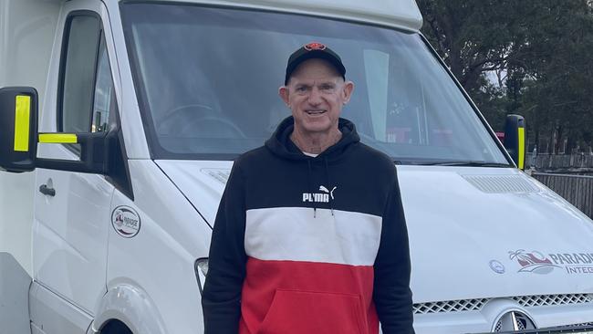 Greg Musgrave finally on the road with his motorhome.