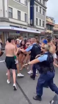 Massive brawl in Manly