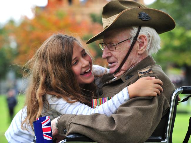 The original picture of Mr Stevens and Mikala. Picture: Mark Brake